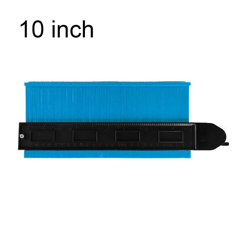 5/10 inch contourmeter profiel kopieermeter profiel jig gids markering voor tegels multifunctionele randvorm kopieer meetinstrumenten: 10 inch blauw