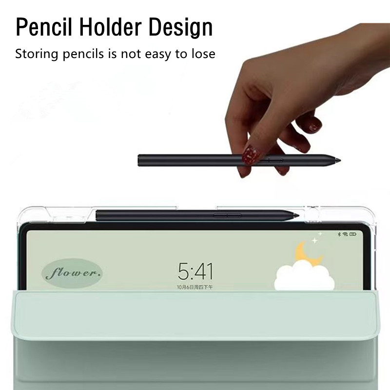 Étui Transparent pour tablette avec porte-crayon, pour Xiaomi Mi Pad 5 6 7 11.2 Max 6S Pro 12.4 Redmi Pad SE 8.7 11 10.61 pouces, coque arrière souple