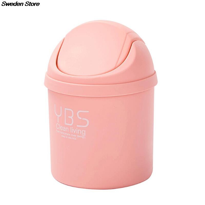 1PC Cute Mini Desktop Cleaning Barrel Small Desk Organizer Storage Dustbins Desktop Storage Box Waste Container