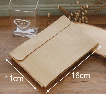 10 stk rød kraft sort kuvert blank almindelig brevpapir konvolutter kort postkort foto brev opbevaring kuvert 16 x 11cm: Kraft