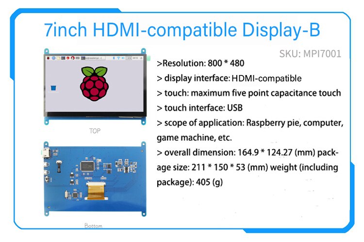 [Serie] 3.5 Inch/4 Inch/5 Inch/7 Inch Raspberry Pi 4th Generatie Resistive/capacitieve Touchscreen