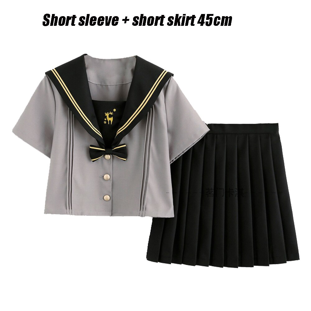 Japanse orthodoxe jk-uniform schattig meisje met lange mouwen matrozenpak vrouwen middelbare school student dragen schooluniform zwart college stijl