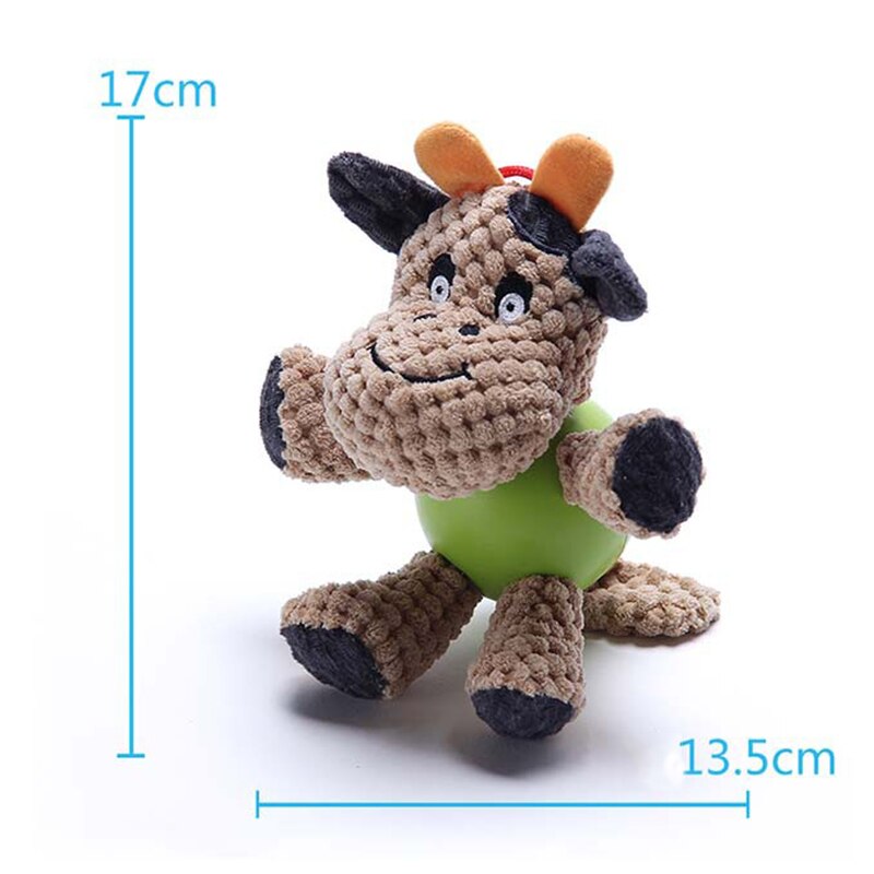 Dog Toys for Small Dogs Molar Bite Rubber Chew Small Toys Interactive Cute Dogs Teeth Cleaning Pets Accessories Monkey Pattern: Apricot Cattle