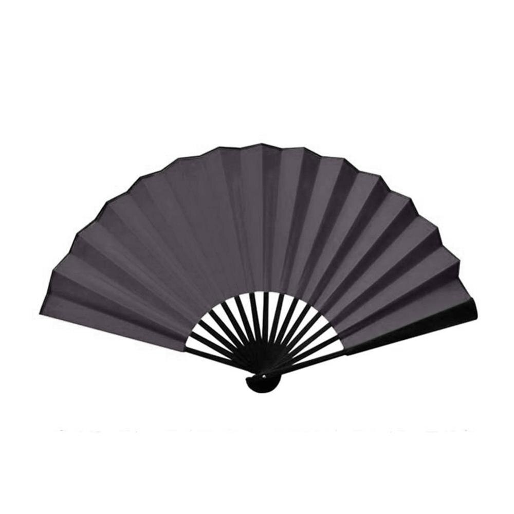 Brand White Blank Spun Folding Fan Chinese Art Paper Red Black Fan DIY Painting Drawing Fans Early Education Drawing Fans: Black / 8 inches