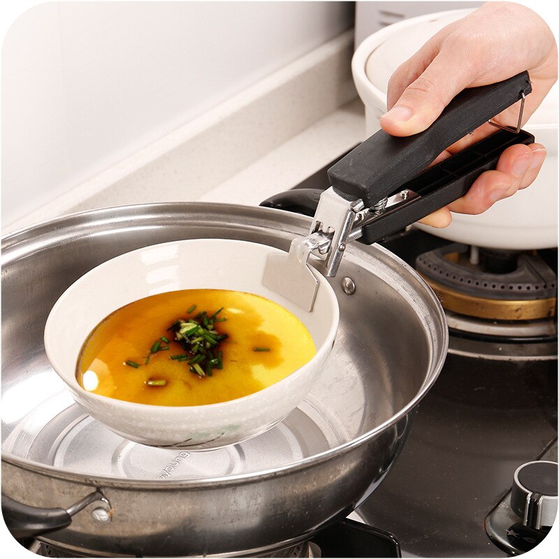 Home Camping Anti Anti-escaldado olla Bol Pan Gripper utensilios de cocina Picnic brazo titular de la manija Clip 8A1034