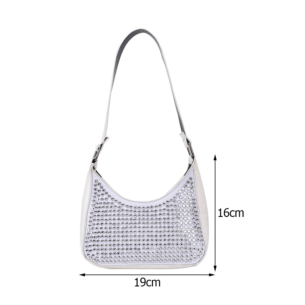 Women Rivet PU Leather Shoulder Bags Casual All-match Underarm Bags Ladies Small Hobos Handbags Mini Purse