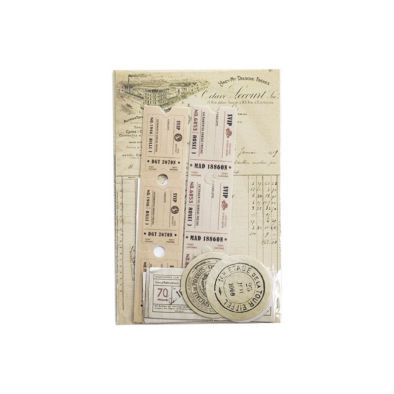 33 kpl vintage vanhat kirjaimet laskumateriaali paperi taustapaperi koristeellinen tarra scrapbooking päiväkirja albumi etiketti suunnittelija