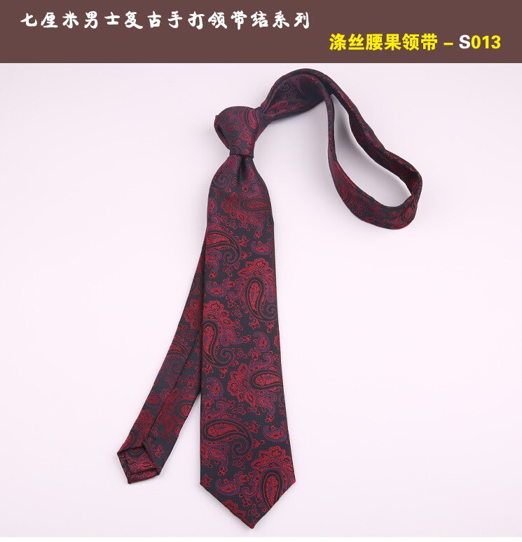 7cm cravates décontracté pour hommes Cravate maigre Polyester Vintage cajou fleur Cravate affaires chemise mince accessoires Cravate: 013