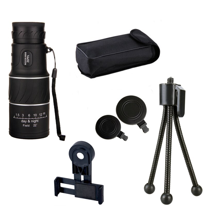 Draagbare 16x52 Hoge Over Verrekijker Telescoop Monoculaire 66/8000 M Plastic verrekijkers Verrekijker Outdoor Sport telescoop spiegel: Monocular Full set A