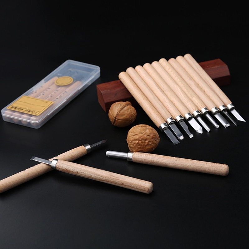 8/10/12pcs Gouge Lathe Chisel Woodworking Wood Tools Carving Turning Art Kit AC889