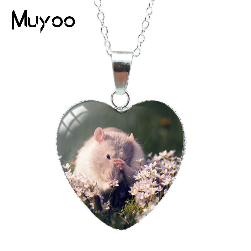 Cute Pets Animal Mouse Funny Hamster in the Bag Heart Pendant Necklace Jewelry for Kids HZ3: 4