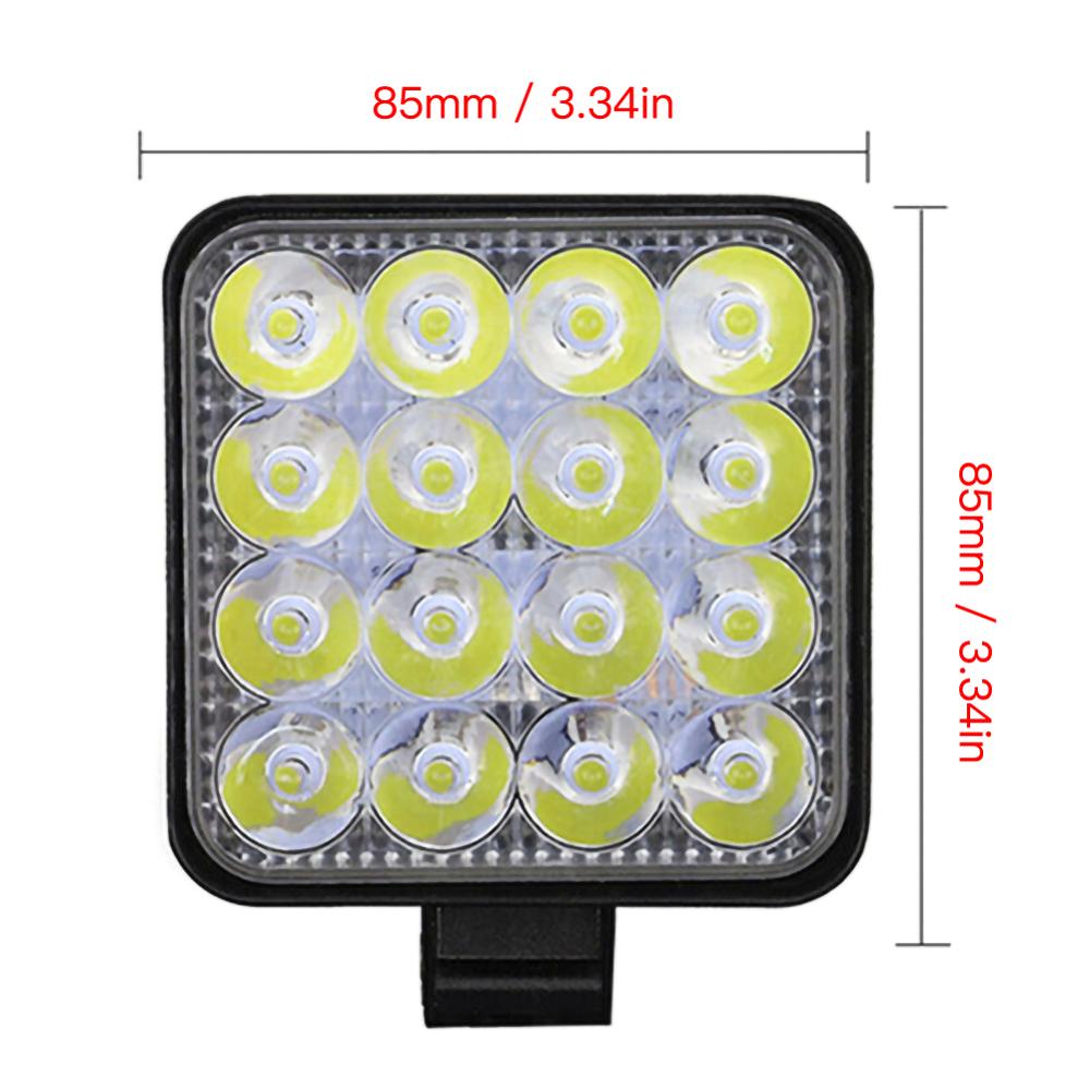 10 stk 16 led 48w arbeidslys 12v 24v bil led arbeidslys flomstråle bar bil passer for atv / prosjektkjøretøy / for jeep tilbehør