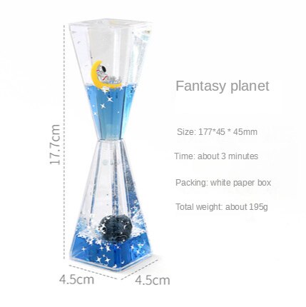 Spaceman Astronaut Floating Liquid Oil Acrylic Hourglass Liquid Visual Movement 3 min Hourglass Timer Home Decoration: B