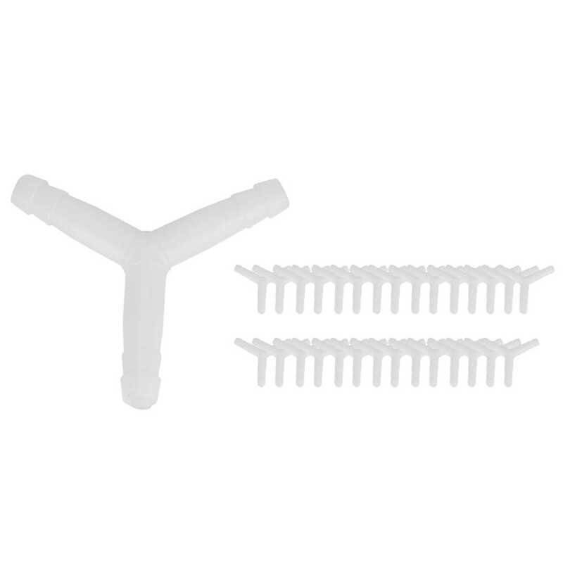 30Pcs Aquarium Air Valve Connector 8/4MM Straight 3 Way L-Shape Plastic Connecting Tube Submersible: 3 Way Connector