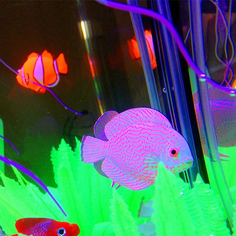 Simulation Ocean Tropical Fish Luminous Simulation Clownfish Guppies Angelfish Aquarium Landscaping Decorations