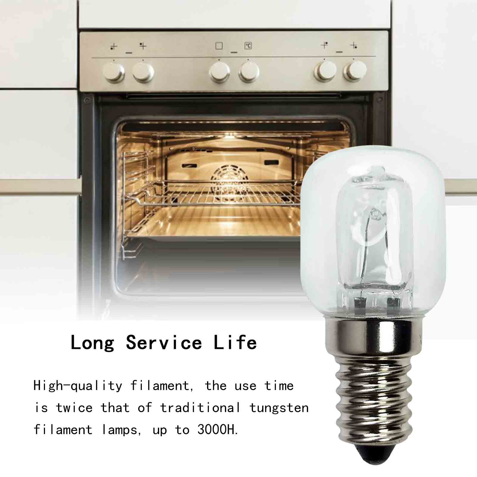 Høy temperatur 500 grader  e14 ovn brødrister damp lyspære komfyr hold lampe 25w 220v led pære ovn lyspære