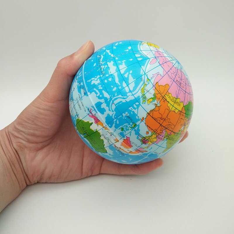 100Mm/63Mm Anti Stress Relief World Map Foam Bal Atlas Globe Palm Bal Planeet Aarde Bal Speelgoed voor Kinderen: 100mm