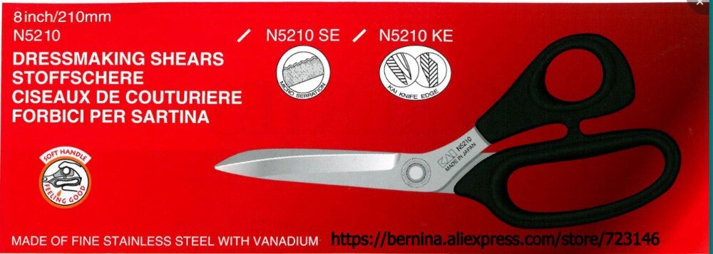 Japan Kai N5100C 4 "/100Mm N5465C 6" /165Mm N5210 8 "/210Mm n5275 11"/275Mm Zachte Handvat Rechtshandig Kleermakerij Scharen Schaar