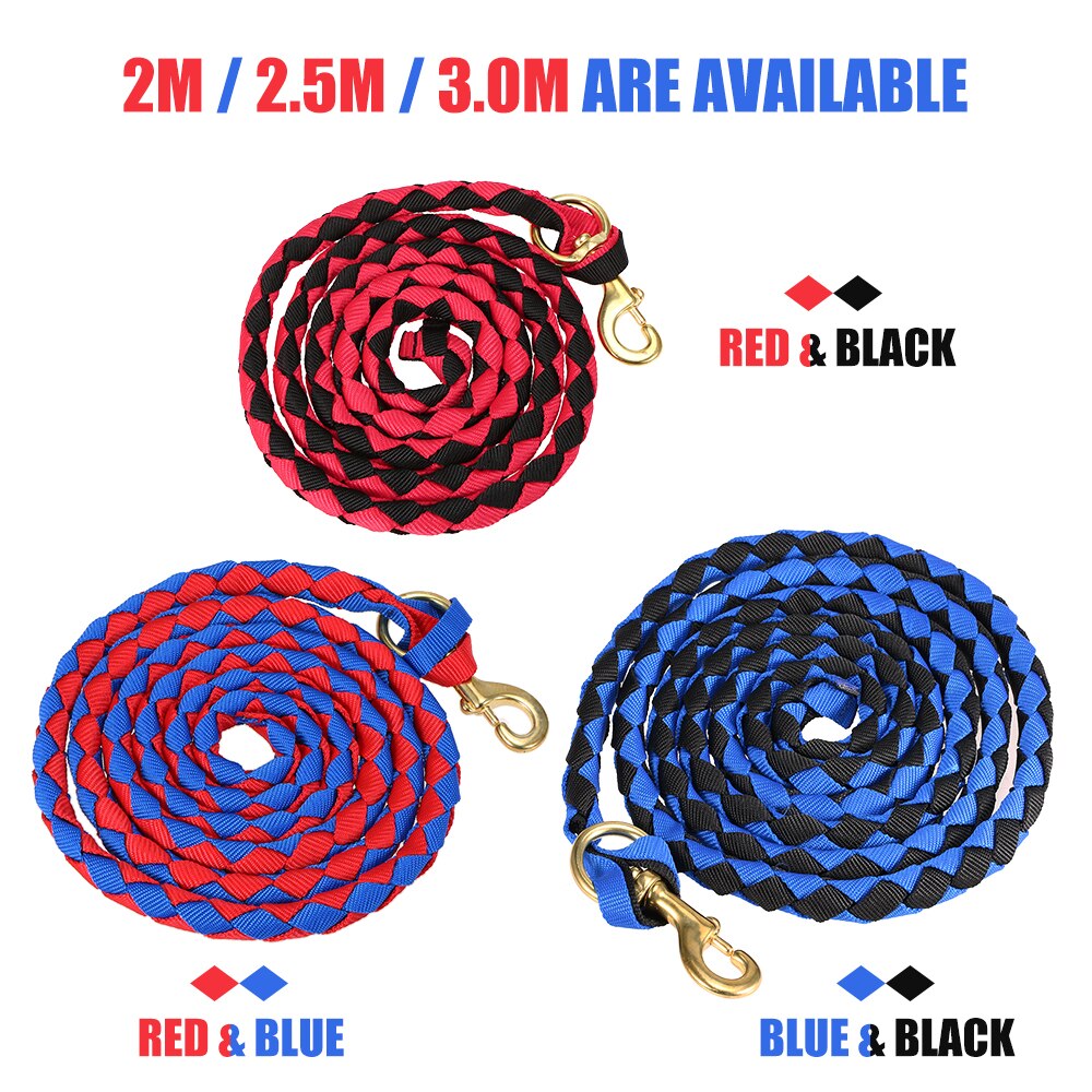Gevlochten Paard Touw Paard Toonaangevende Touw Gevlochten Paard Halter Met Messing Snap 2.0M / 2.5M / 3.0M