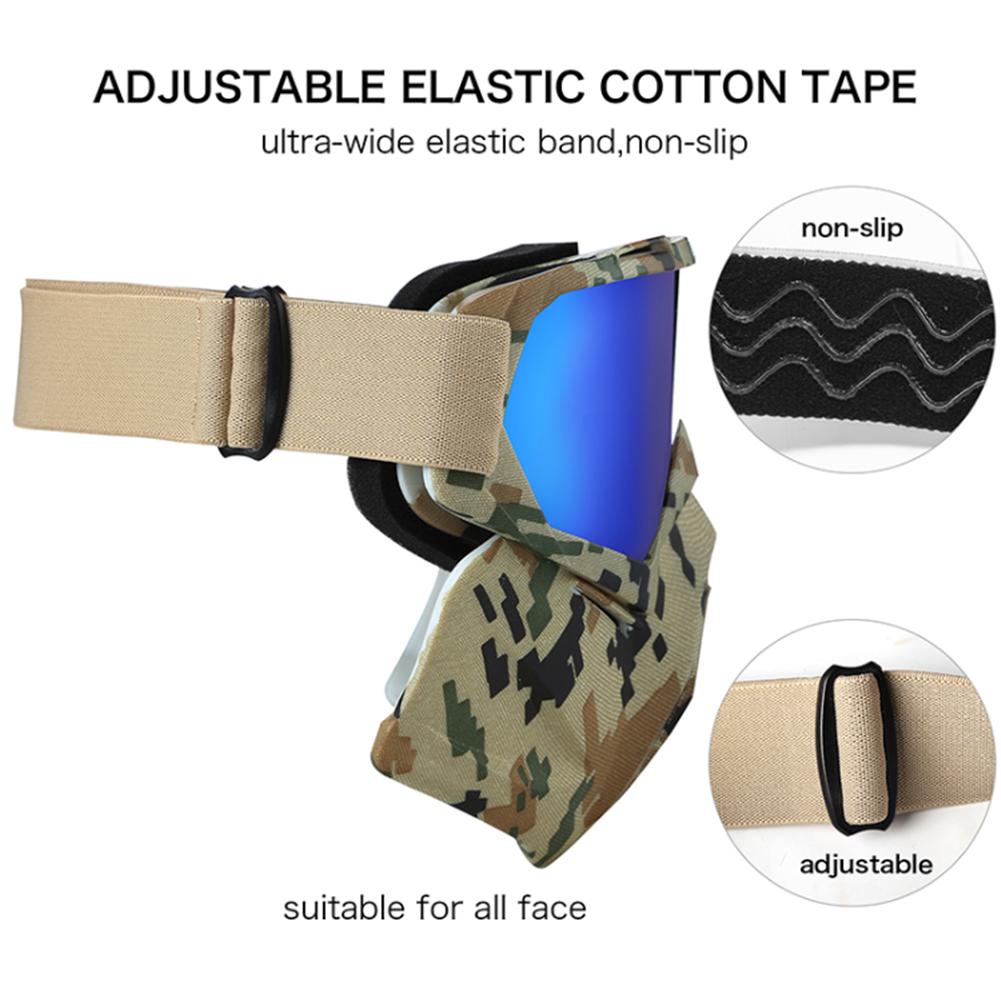 Ski Snowboard Bril Sneeuwscooter Skiën Goggles Winddicht Skiën Glas Motocross Zonnebril Met Mond Filter Earware