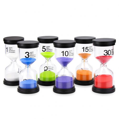 6 Stks/set 1/3/5/10/15/30Min Zand Klok Zandloper Zandloper Timer School kids Spel Decor Home Decor: Default Title