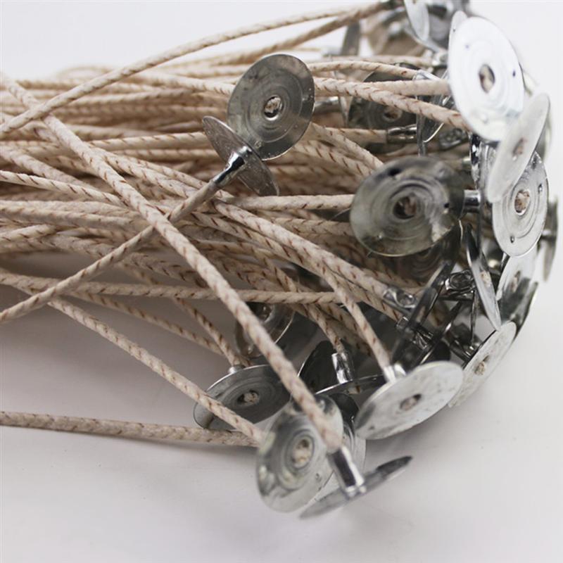 Bases de mechas de vela hechas a mano, suministros de fabricación de velas de Metal, núcleo de mecha de cera para fabricación de velas DIY, 300 Uds.