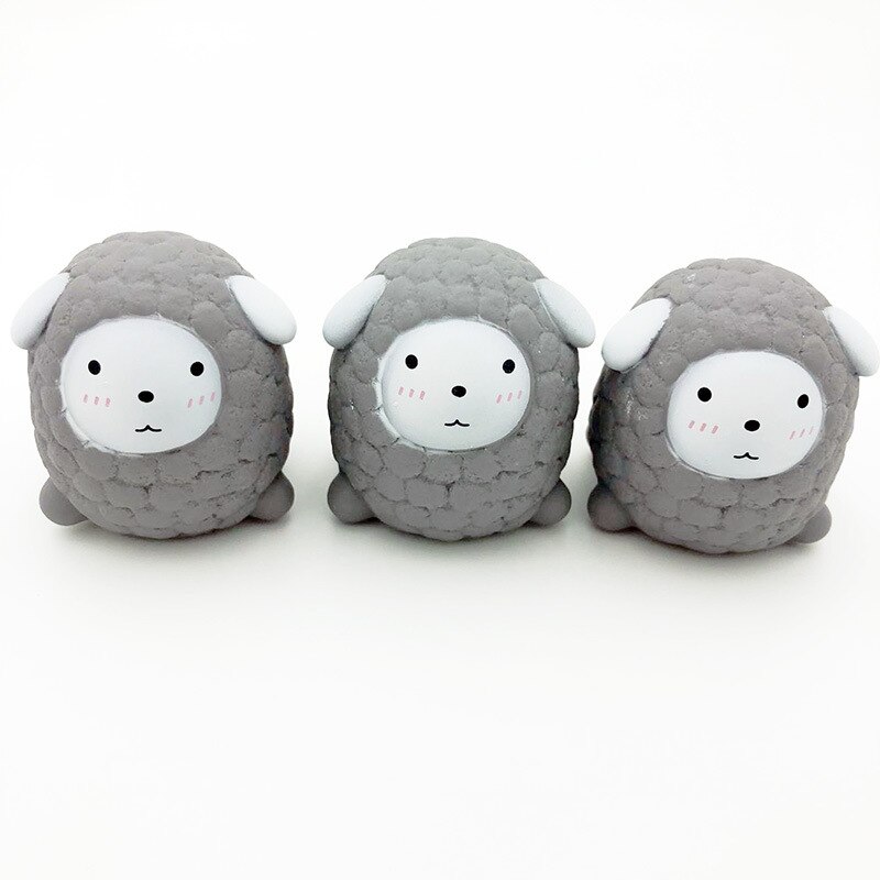 3pc Cute Small Sample Knead Vent Decompression Comic Cartoon Lamb Doll Children Water Squishies Toy Three Colors