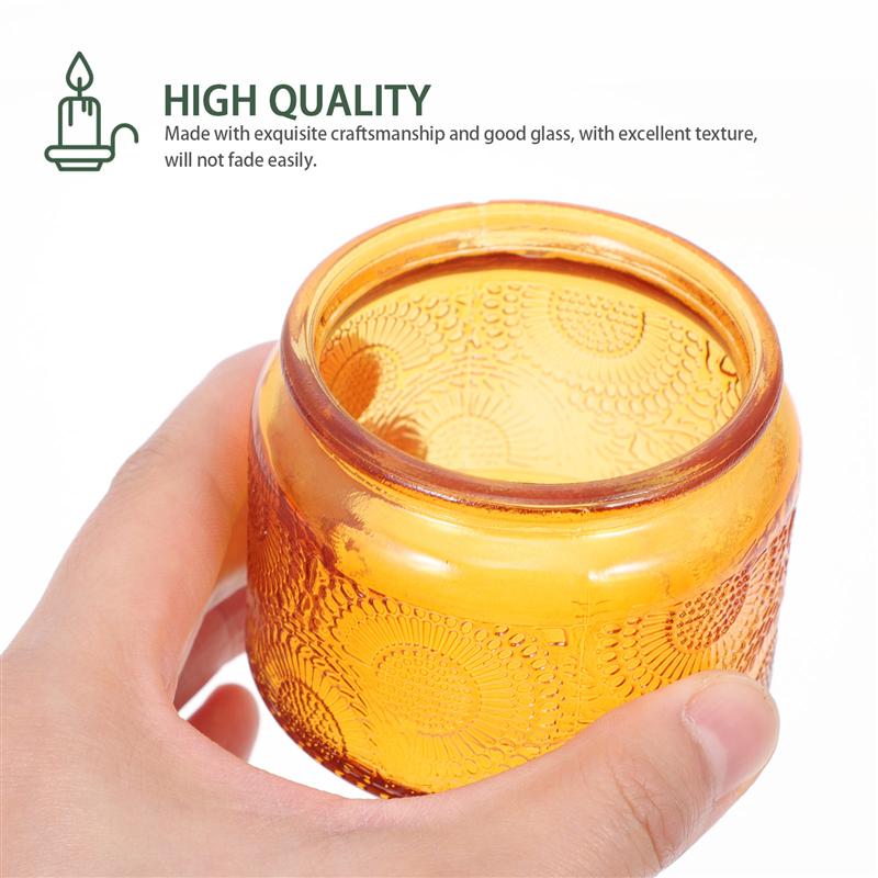 5Pcs Glas Kaars Potten Wax Container Kaars Cup Kandelaar Romantische Aromatherapie Kaars Houder Woondecoratie