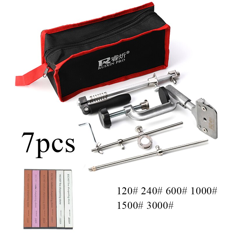 RUIXIN pro coltello rotante a 360 gradi affilacoltelli multifunzione ad angolo fisso impostato di pietra per affilare i diamanti: 7pezzi A
