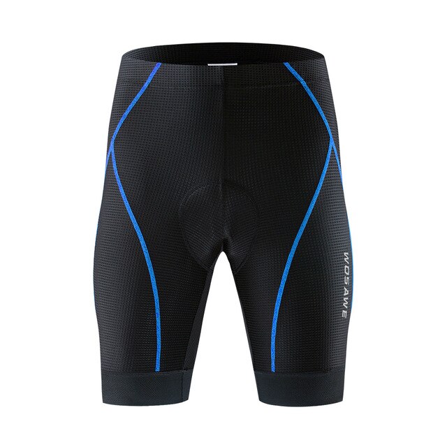 WOSAWE-pantalones cortos de ciclismo para hombre y mujer, Shorts con forro para bicicleta de montaña, acolchado 5D, con empuñaduras de pierna antideslizantes, para verano: Azul / XL