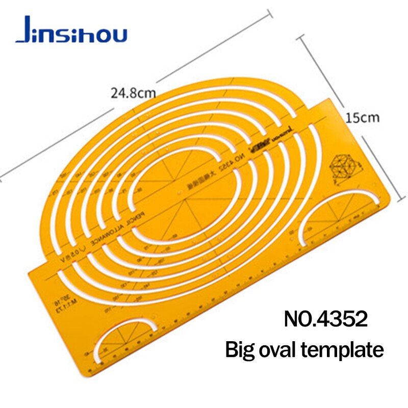Jinsihou ritmall / stencil linjal k harts mjuk arkitekt / konstruktion / geometri / matematik / möbler / kurva / runt mätverktyg: Nr .4352