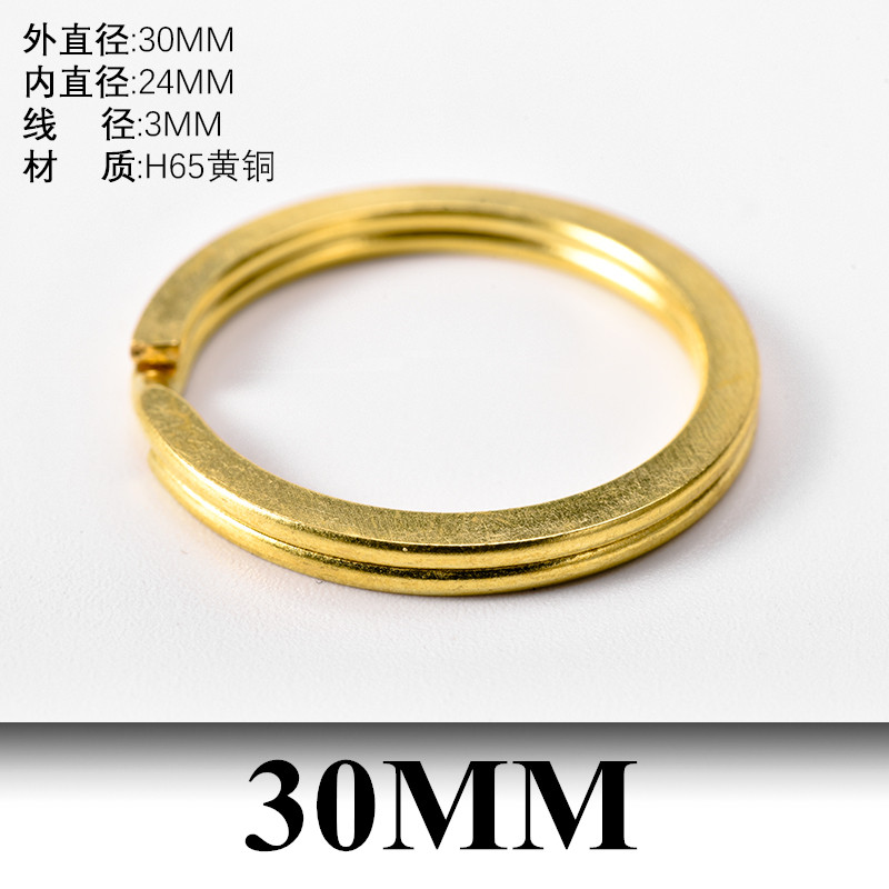 QOONG Lots 3 Pcs 35mm 30mm 25mm Brass Key Chain Split Rings Unisex Key Ring Keychain Hanging Buckle Keyrings Accessories Q15: black