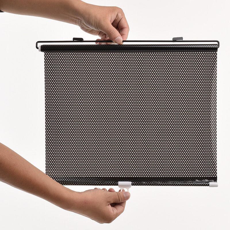 1pcs Retractable Sunshade 125 x 40cm Car Auto Sun Shade Visor Rear Window Windshield Roller Blind Black Sun Shade Shield