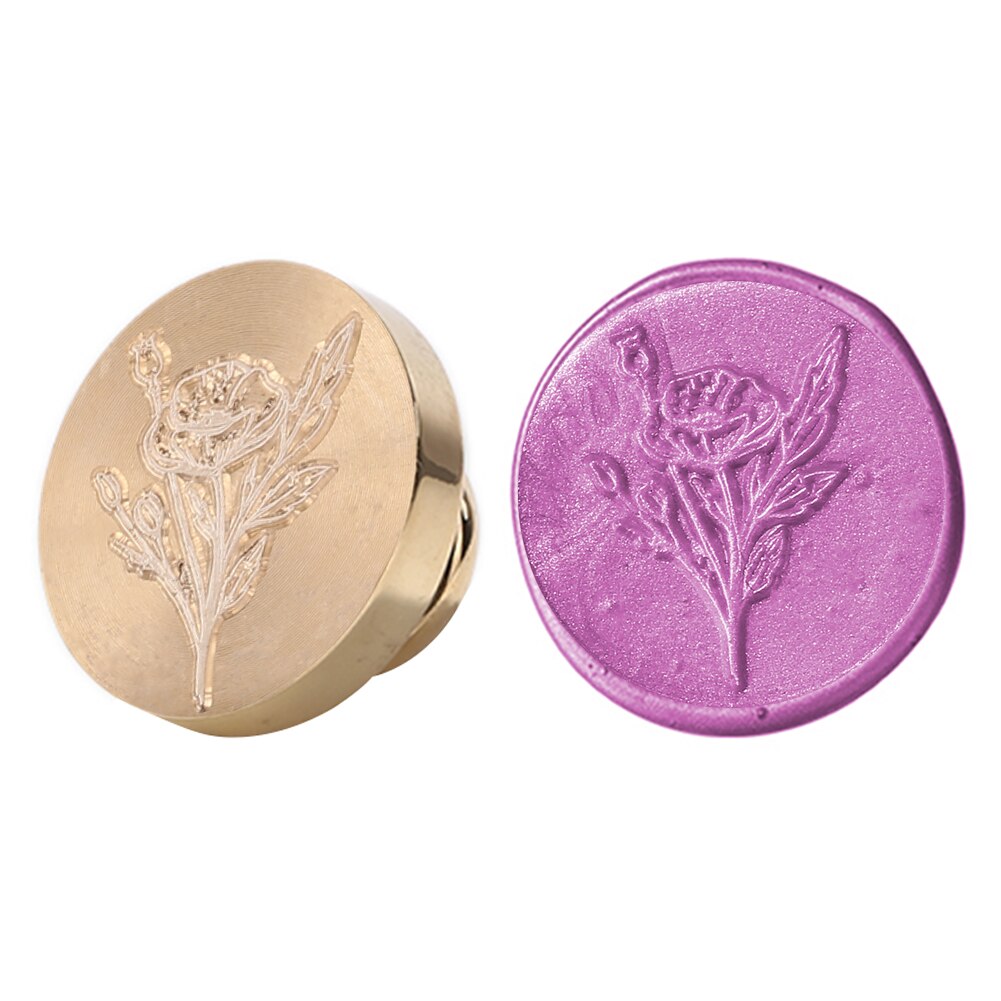 Retro Antique Plant Metal Sealing Wax Stamp Wood Handle Ancient DIY Craft Envelop Stamps Wedding Invitations Wax Seal Stamp
