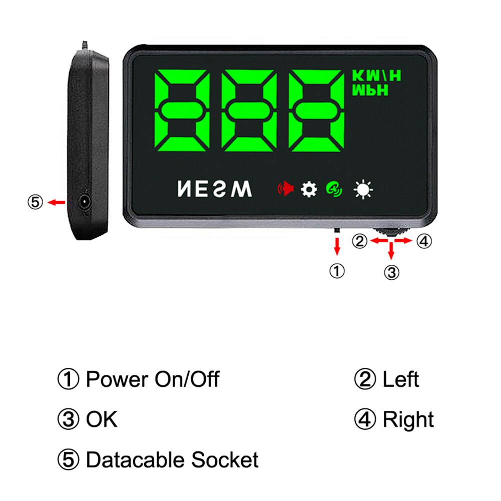 Car Head Up Display Car-styling Hud Display Digital GPS Overspeed Warning Windshield Projector Alarm System