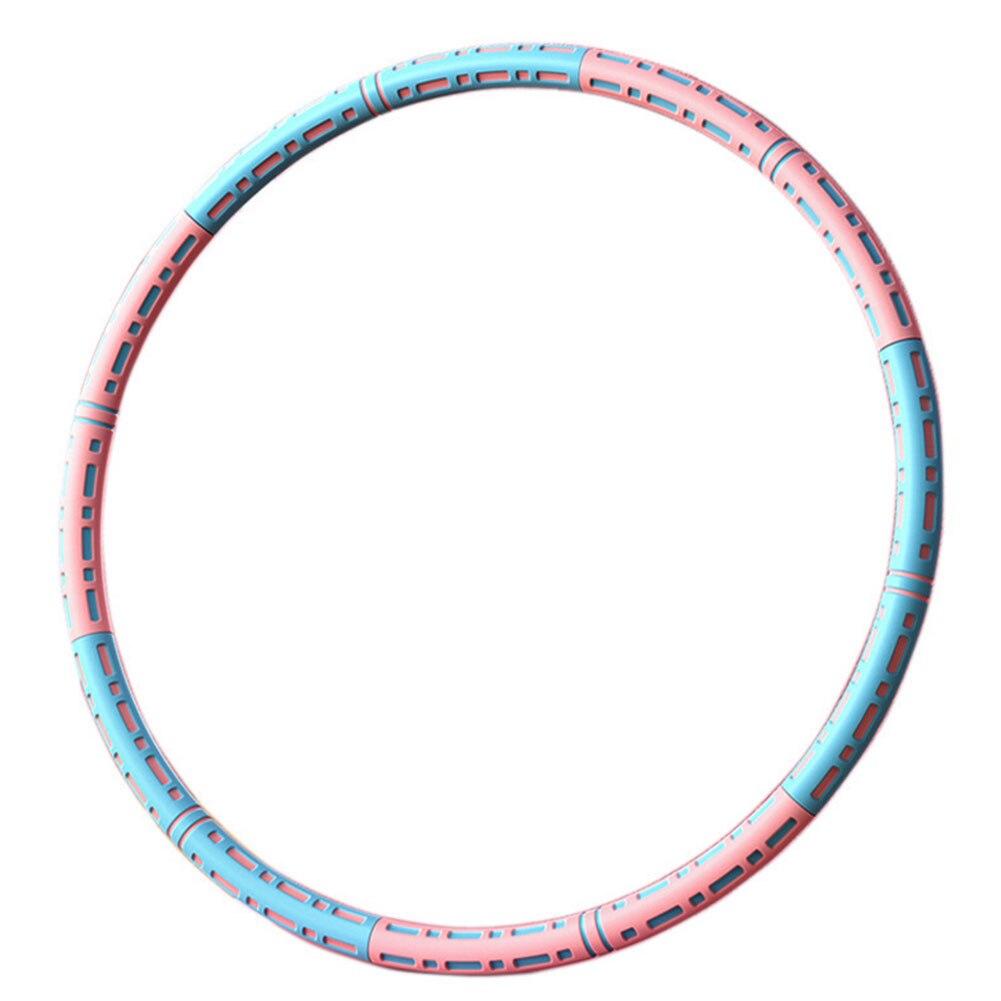 Weighted Exercise Hoop Fitness Hoop Portable Thickened Foam Stainless Steel Inner Core Adjustable Hoop for Adults Ladies Pink