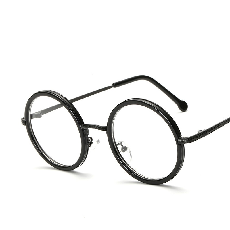 Women Round Reading Glasses Metal Frame Glasses Plain Mirror Male Female Reading Glass