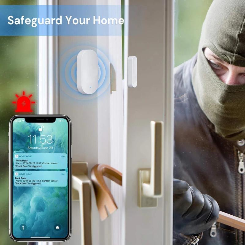 Tuya Zigbee Door Sensor Mini Magnetic Garage Door Window Opening Sensor Open / Close Home Security Alert Security Alarms