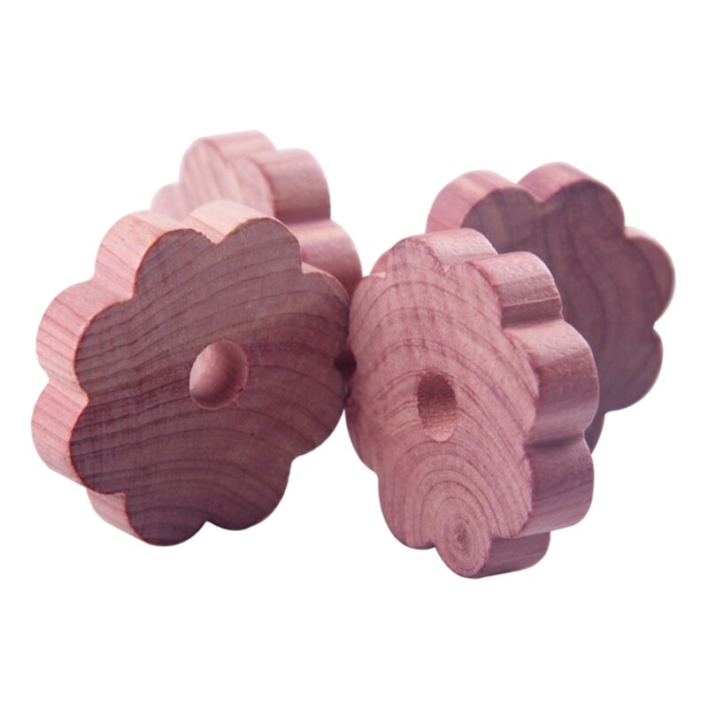 12Pcs Cederhout Blok Sneeuwvlok Stuk Garderobe Natuurlijke Muggenspray Mot N1HA