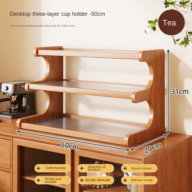 Realife Desktop Storage Rack Multi-layer Storage Rack Bookshelf Kitchen Supplies Office And Home Cup Holder Household Good Items: Clear