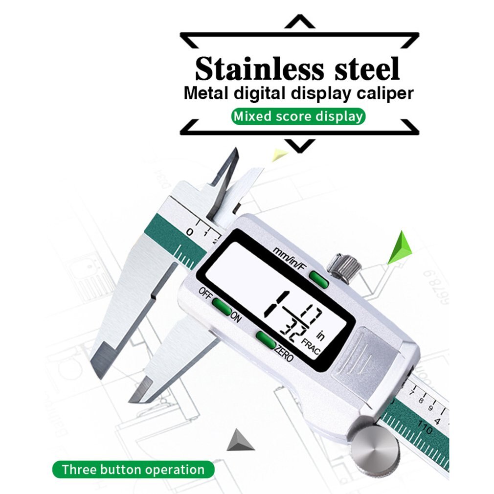 150Mm Fraction / Mm / Inch Stainless Steel Digital Caliper Electronic Metal Pachometer Calibrator Measuring Caliber