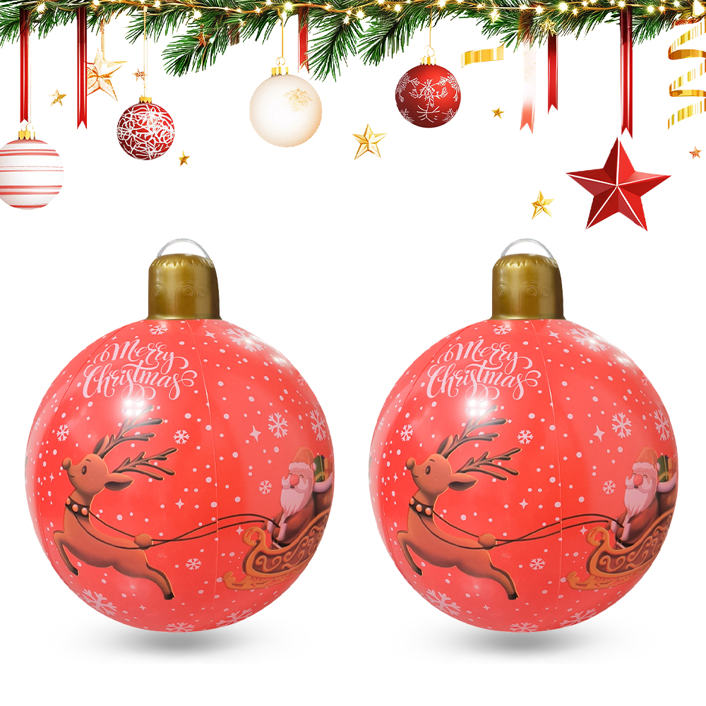 1 opblaasbare kerstballen, kerstballen met sneeuwvlokpatroon, geschikt voor vakantiedecoraties buiten en buiten