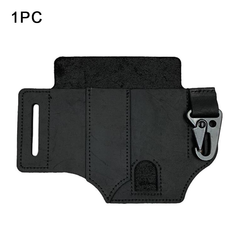 EDC Tasche Leder Mantel Für Leatherman Multitool Mantel Organizer Mit Schlüssel Halter Für Gürtel Und Taschenlampe Camping Outdoor-Tool: BlackX1