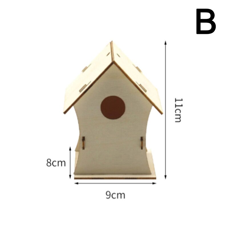Bird House Handmade Wooden Box Cage Outdoor Birdhouse Garden Yard Hanging Pet Products Crafts Nest Bird Box Garden Decor: B