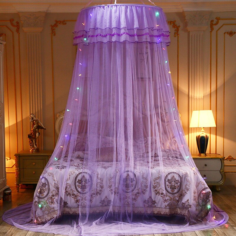 Toldo de malla Circular para niños, y Universal para cama de tul, cúpula redonda, color rosa, mosquitera para cama doble, Queen y King