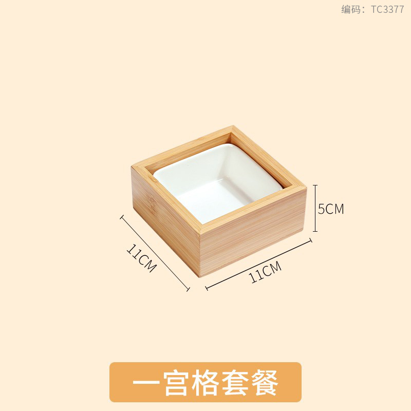 Bamboo Tray Dried Fruit Snacks Fruit Dessert Sushi Plate Pot Compartment Container Tea Table Snacks Dinner Plate: grey