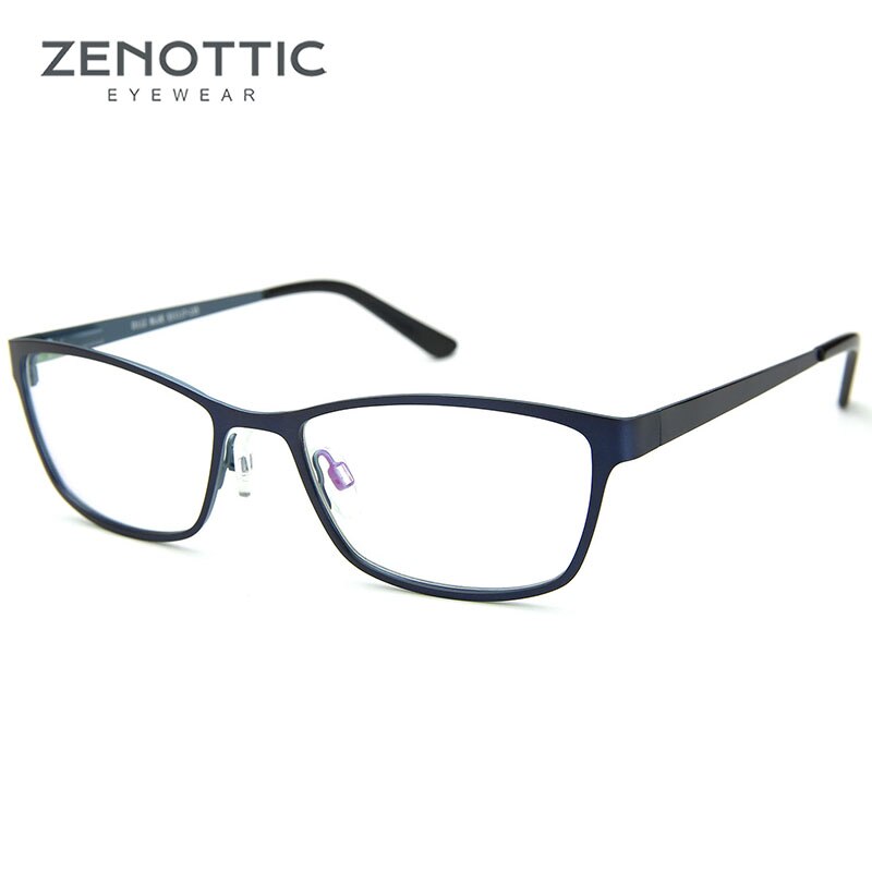 ZENOTTIC-gafas con montura metálica para mujer, a la lentes ópticas cuadradas, gafas graduadas para miopía, Marco BT8018: 003
