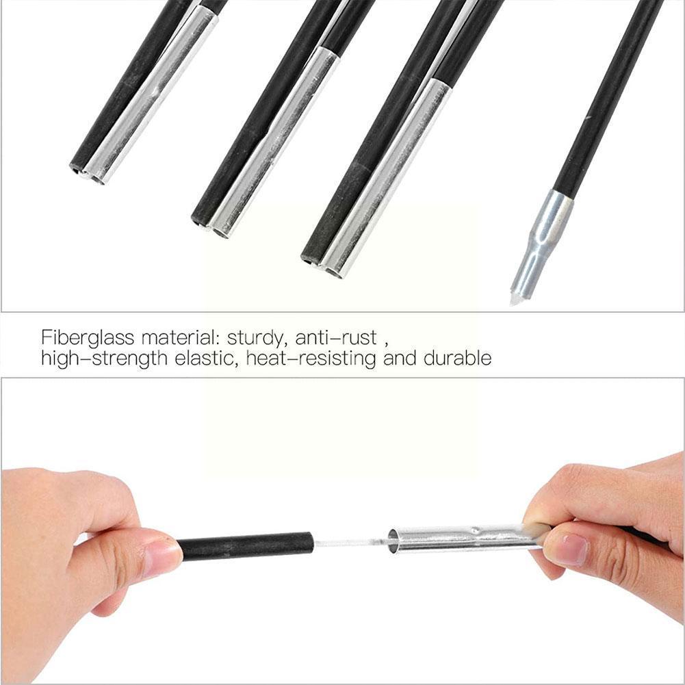 Tent Pole Fiber Rod Tent Support Double Tent Pole Foldable For Outdoor Tools Tent Camping Backpacking Automatic Large Tent