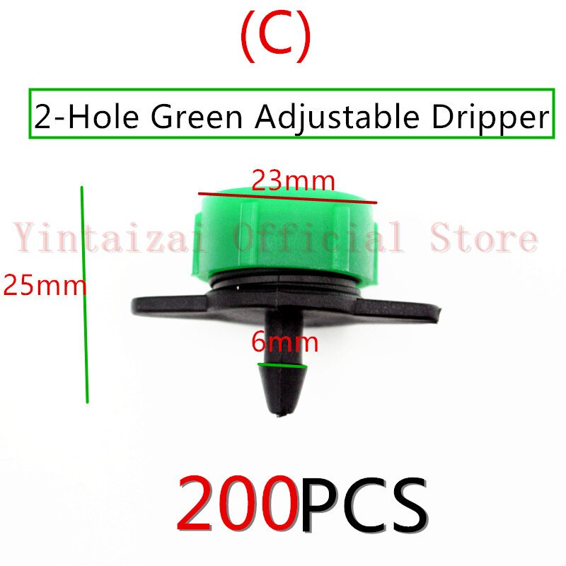 Plastic Adjustable Flow Micro Spray Drip Head Drip Irrigation Sprinkler Flower Pot Head Dripper Emitter Garden Watering: C