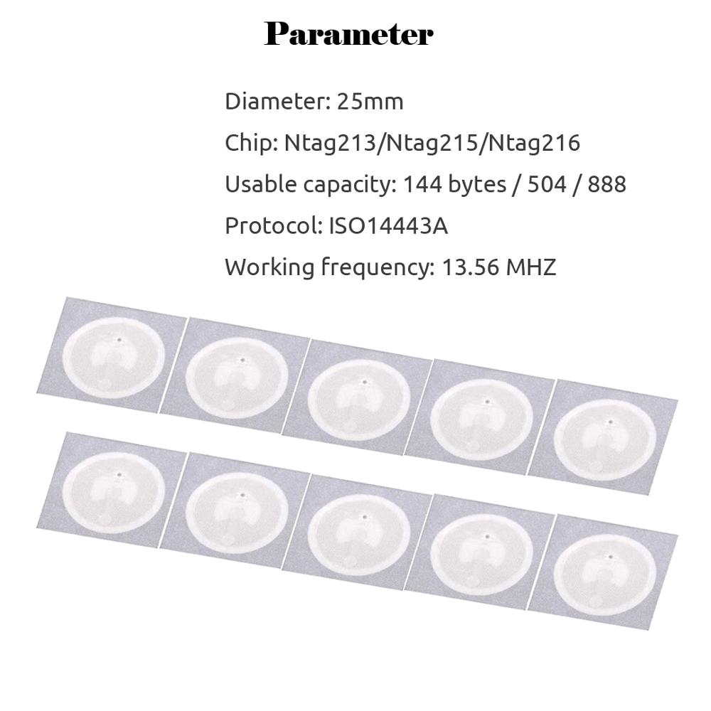 80 sztuk/35/25/18 NFC etykiety 25mm naklejki NFC protokołu 13.56MHz ISO14443A uniwersalny zawieszki RFID telefony NFC etykietka NFC odznaki